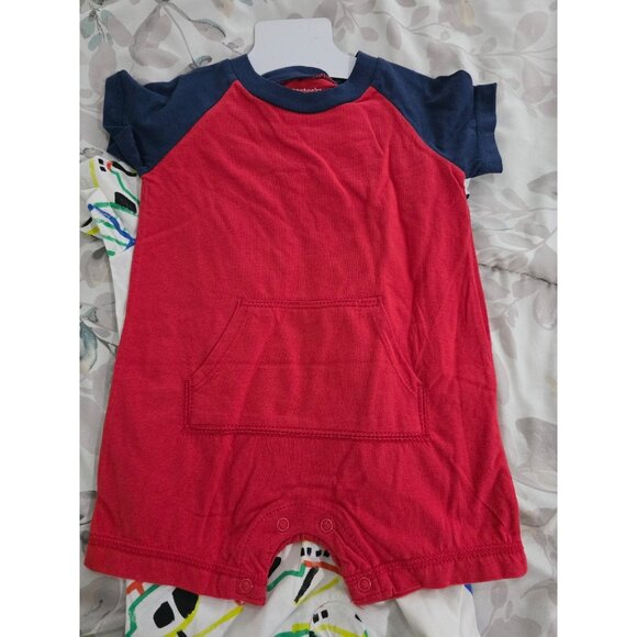 NWT Carter's Boys' 2 Piece Playwear Set Sz 9m Rompers Airplanes and Red - Picture 4 of 5